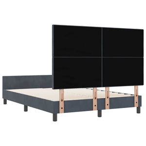 Κρεβάτι με ελατήρια Σκούρο γκρι 140 x 200 cm Βελούδο - Pakobazaar