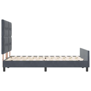 Κρεβάτι με ελατήρια Σκούρο γκρι 140 x 200 cm Βελούδο - Pakobazaar