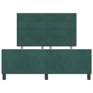 Κρεβάτι με ελατήρια Σκούρο Πράσινο 140 x 200 cm Βελούδο