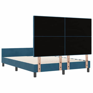 Κρεβάτι με ελατήρια Σκούρο Μπλε 140 x 200 cm Βελούδο