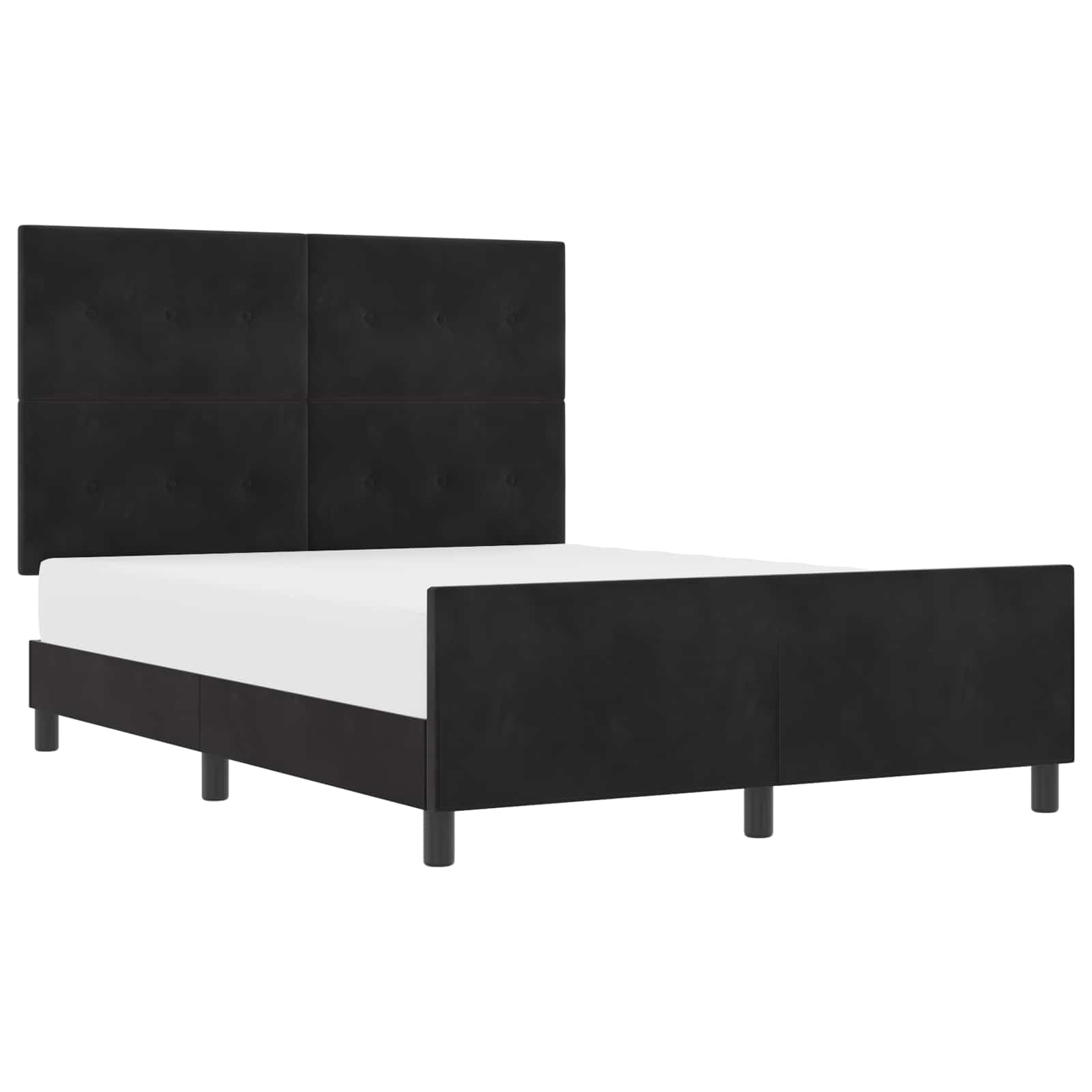 Κρεβάτι με ελατήρια με κεφαλάρι Μαύρο 160 x 200 cm Βελούδο - Pakobazaar