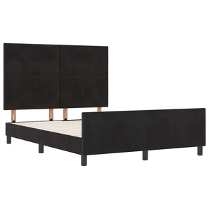 Κρεβάτι με ελατήρια με κεφαλάρι Μαύρο 160 x 200 cm Βελούδο - Pakobazaar