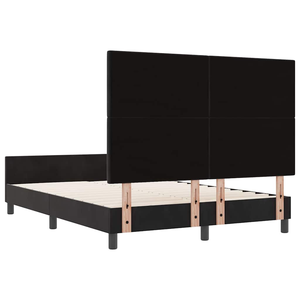 Κρεβάτι με ελατήρια με κεφαλάρι Μαύρο 160 x 200 cm Βελούδο - Pakobazaar