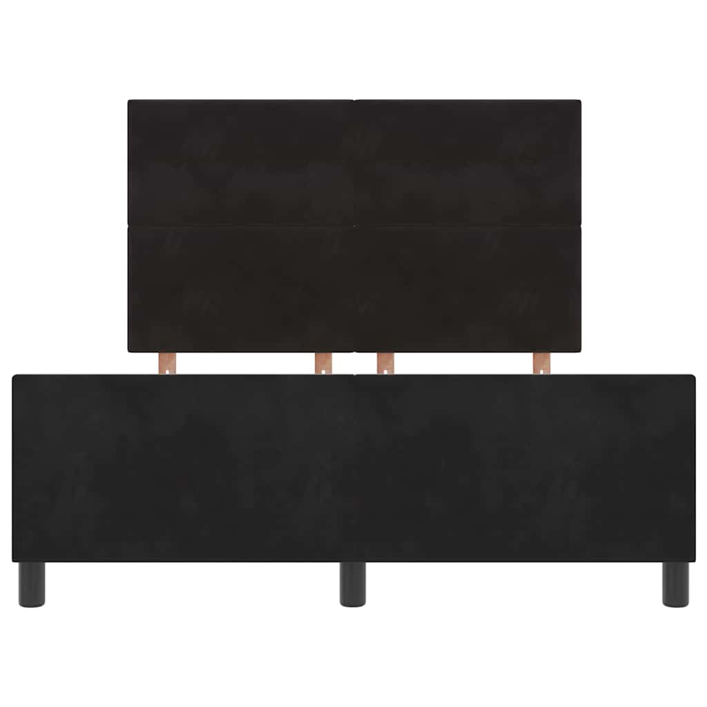 Κρεβάτι με ελατήρια με κεφαλάρι Μαύρο 160 x 200 cm Βελούδο - Pakobazaar