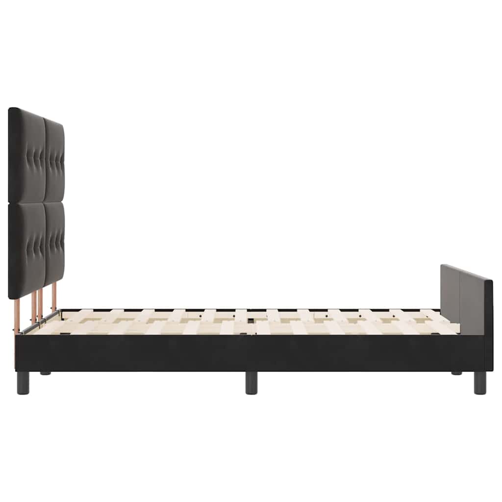 Κρεβάτι με ελατήρια με κεφαλάρι Μαύρο 160 x 200 cm Βελούδο - Pakobazaar