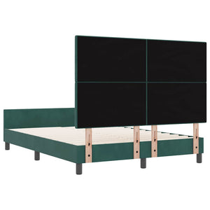 Κρεβάτι με ελατήρια Σκούρο Πράσινο 160 x 200 cm Βελούδο - Pakobazaar