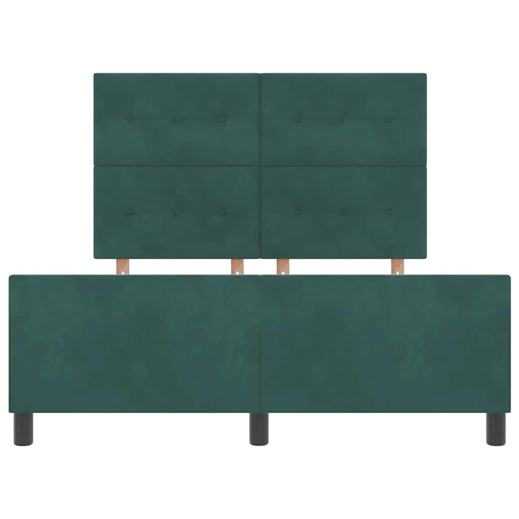 Κρεβάτι με ελατήρια Σκούρο Πράσινο 160 x 200 cm Βελούδο - Pakobazaar