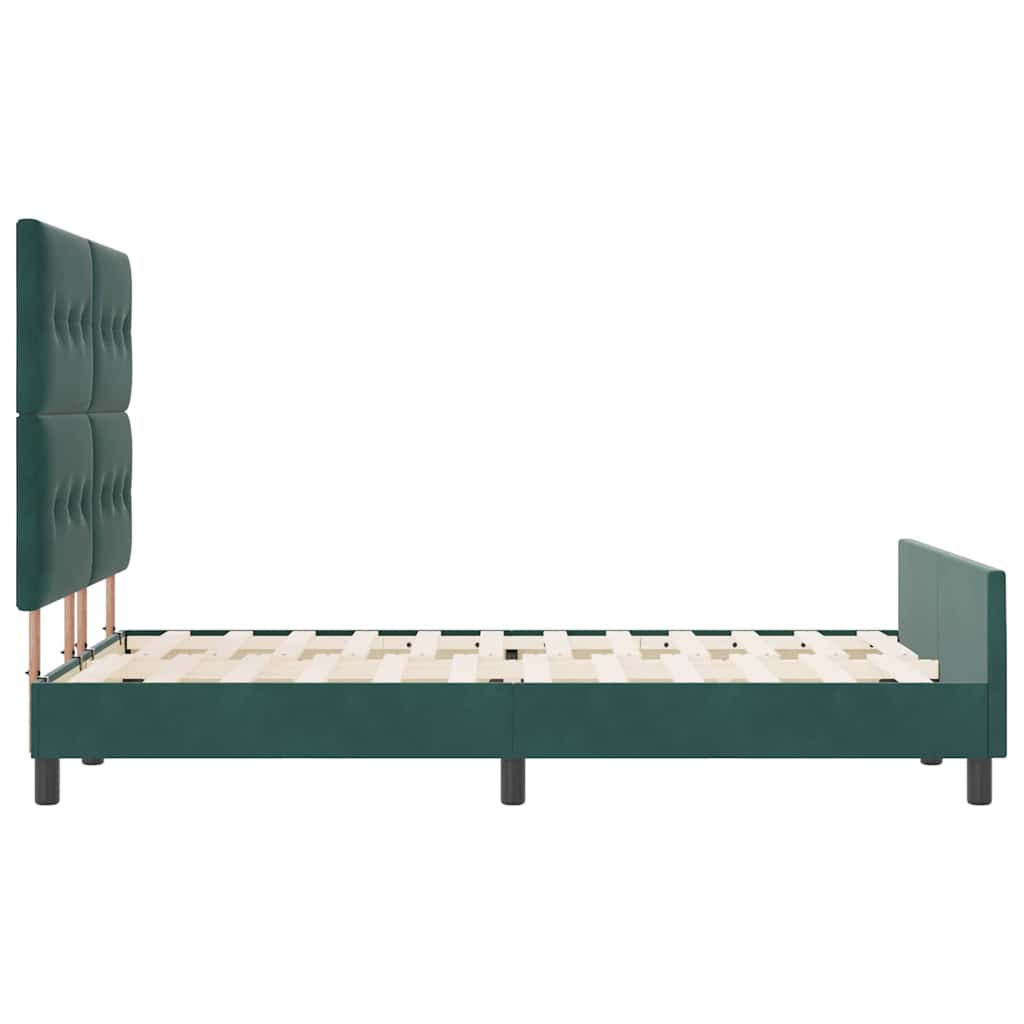 Κρεβάτι με ελατήρια Σκούρο Πράσινο 160 x 200 cm Βελούδο - Pakobazaar