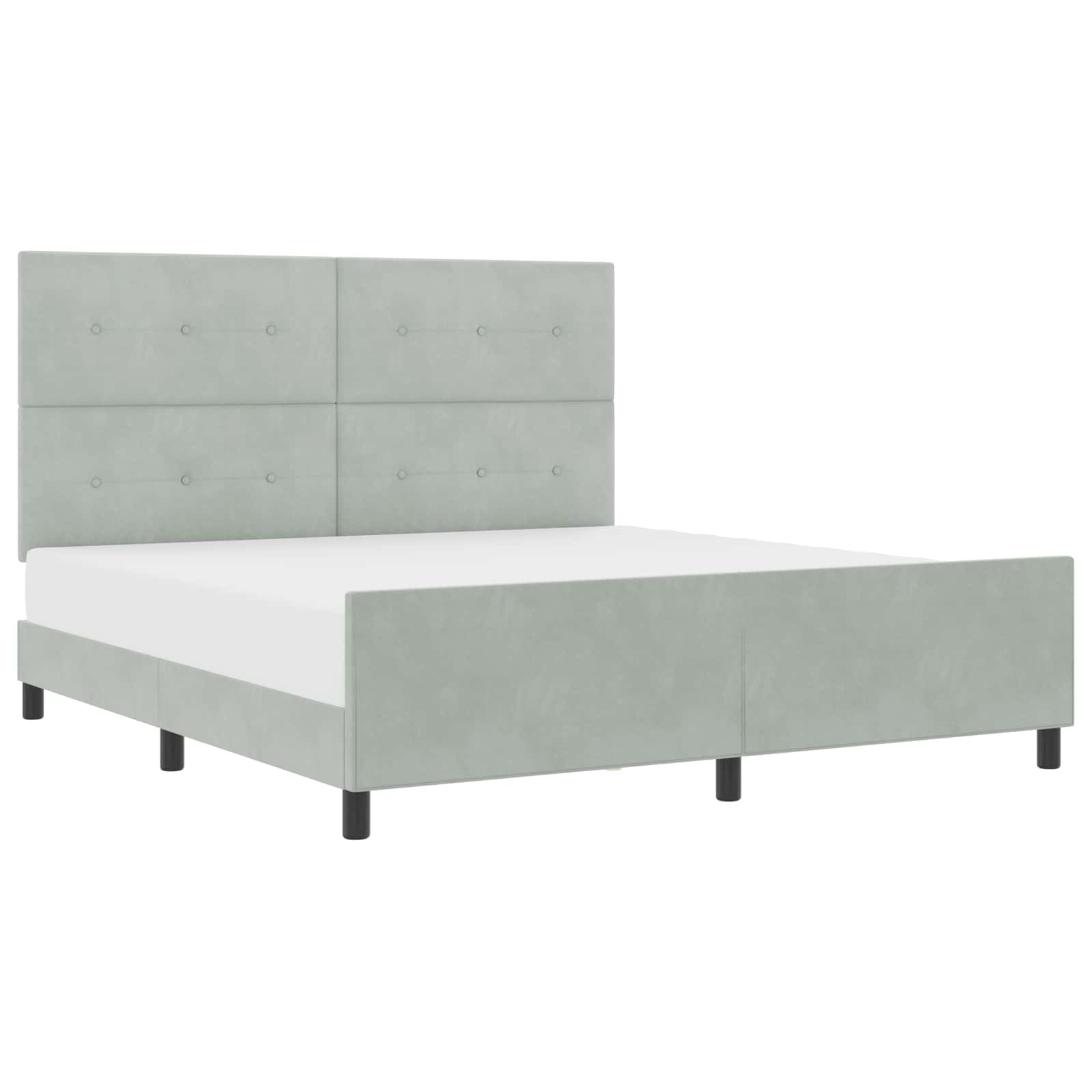 Κρεβάτι με ελατήρια Ανοιχτό γκρι 180 x 200 cm Βελούδο