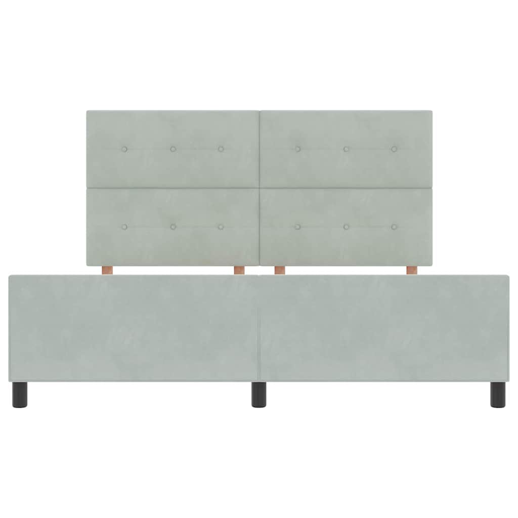 Κρεβάτι με ελατήρια Ανοιχτό γκρι 180 x 200 cm Βελούδο