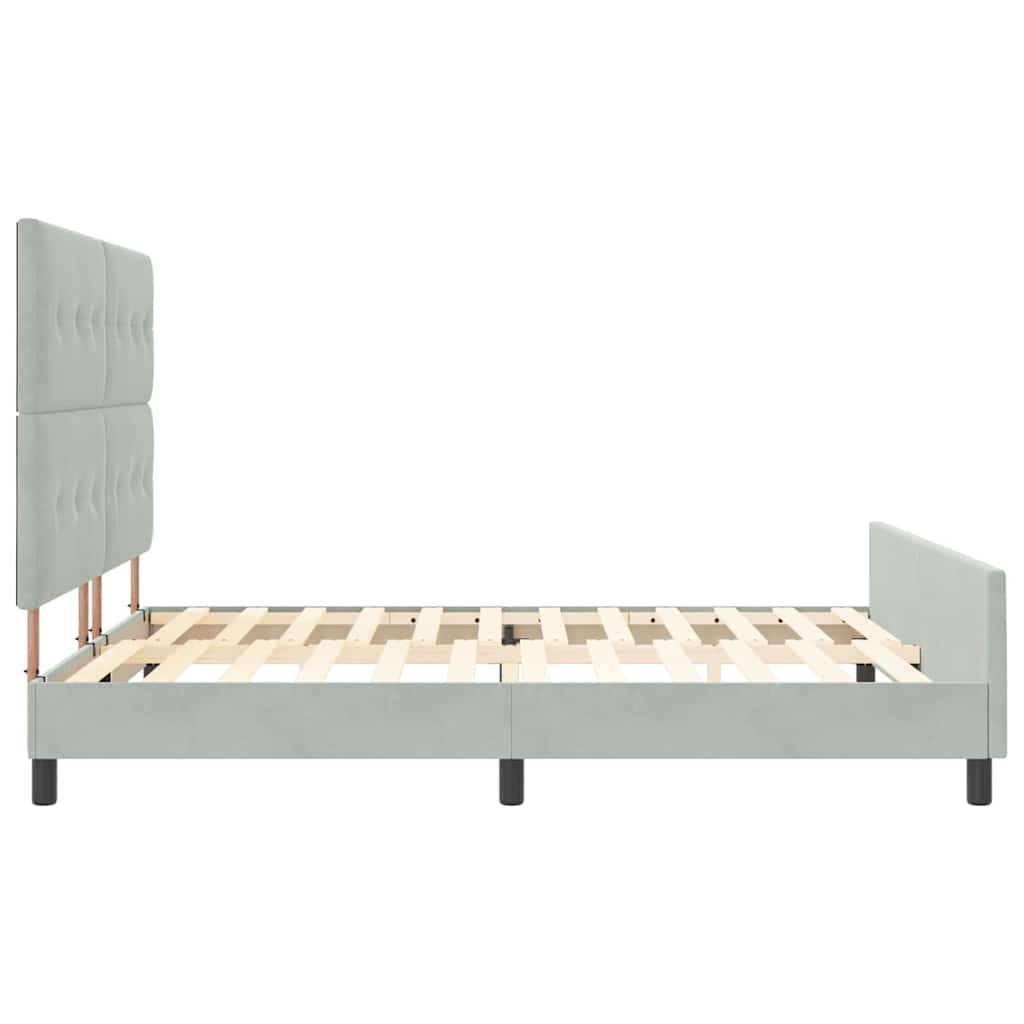 Κρεβάτι με ελατήρια Ανοιχτό γκρι 180 x 200 cm Βελούδο