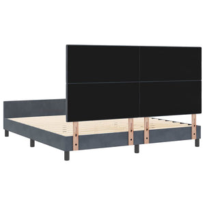 Κρεβάτι με ελατήρια Σκούρο γκρι 180 x 200 cm Βελούδο - Pakobazaar