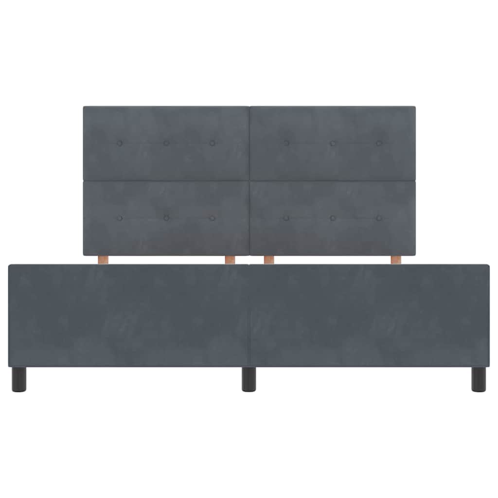 Κρεβάτι με ελατήρια Σκούρο γκρι 180 x 200 cm Βελούδο - Pakobazaar