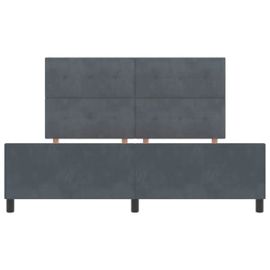 Κρεβάτι με ελατήρια Σκούρο γκρι 180 x 200 cm Βελούδο - Pakobazaar