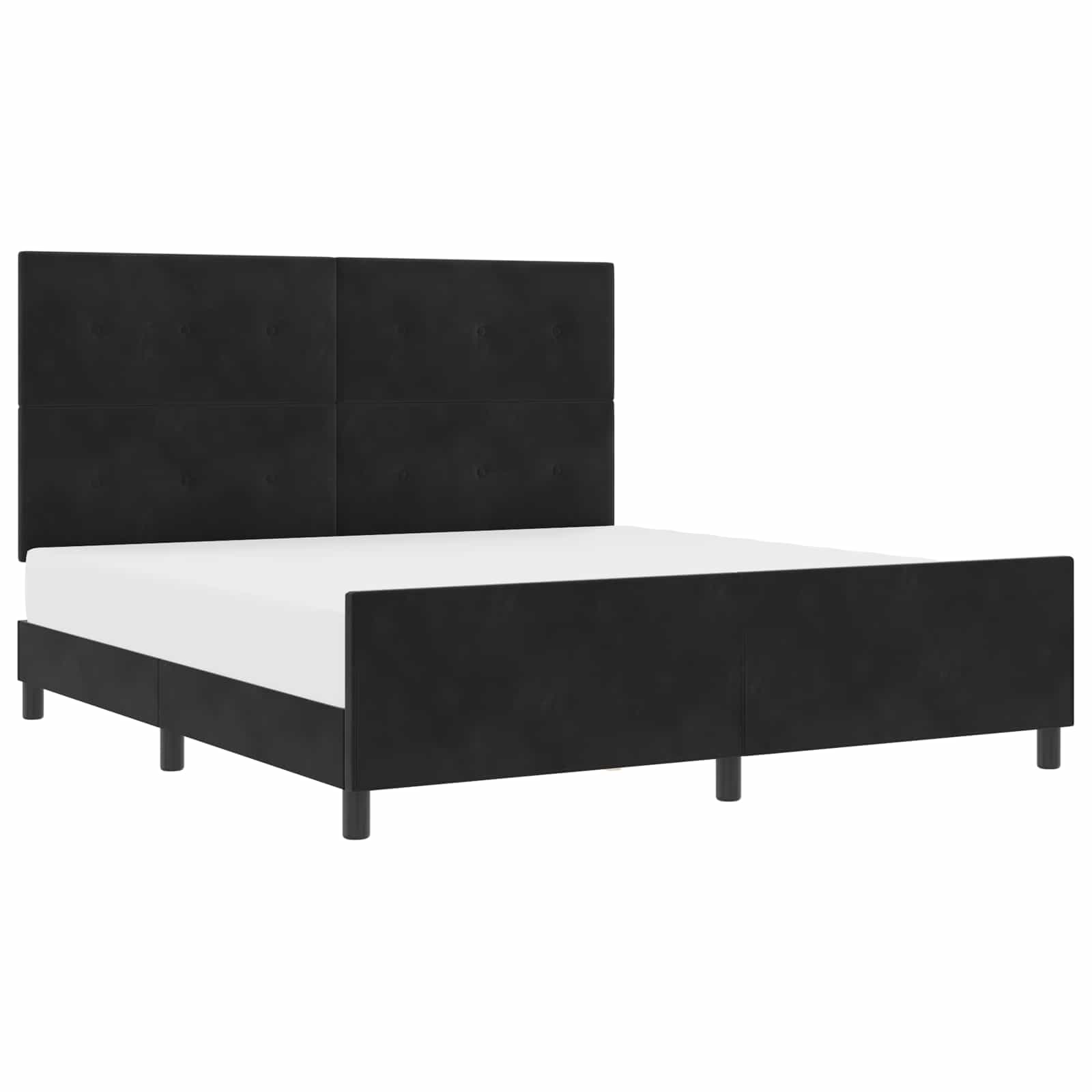Κρεβάτι με ελατήρια με κεφαλάρι Μαύρο 180 x 200 cm Βελούδο - Pakobazaar