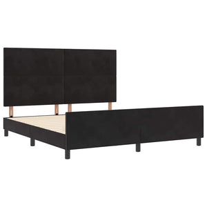 Κρεβάτι με ελατήρια με κεφαλάρι Μαύρο 180 x 200 cm Βελούδο - Pakobazaar