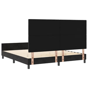Κρεβάτι με ελατήρια με κεφαλάρι Μαύρο 180 x 200 cm Βελούδο - Pakobazaar