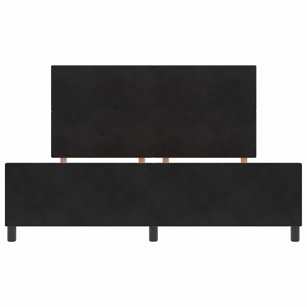 Κρεβάτι με ελατήρια με κεφαλάρι Μαύρο 180 x 200 cm Βελούδο - Pakobazaar
