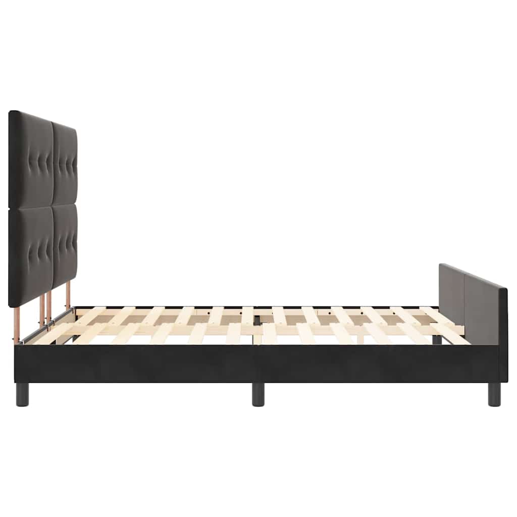Κρεβάτι με ελατήρια με κεφαλάρι Μαύρο 180 x 200 cm Βελούδο - Pakobazaar