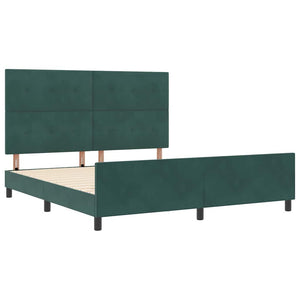 Κρεβάτι με ελατήρια Σκούρο Πράσινο 180 x 200 cm Βελούδο