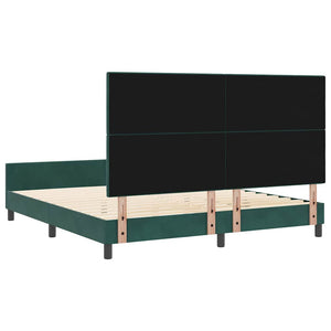 Κρεβάτι με ελατήρια Σκούρο Πράσινο 180 x 200 cm Βελούδο