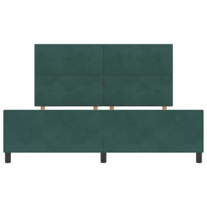 Κρεβάτι με ελατήρια Σκούρο Πράσινο 180 x 200 cm Βελούδο