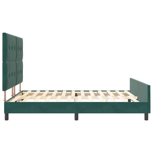 Κρεβάτι με ελατήρια Σκούρο Πράσινο 180 x 200 cm Βελούδο