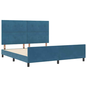 Κρεβάτι με ελατήρια Σκούρο Μπλε 180 x 200 cm Βελούδο