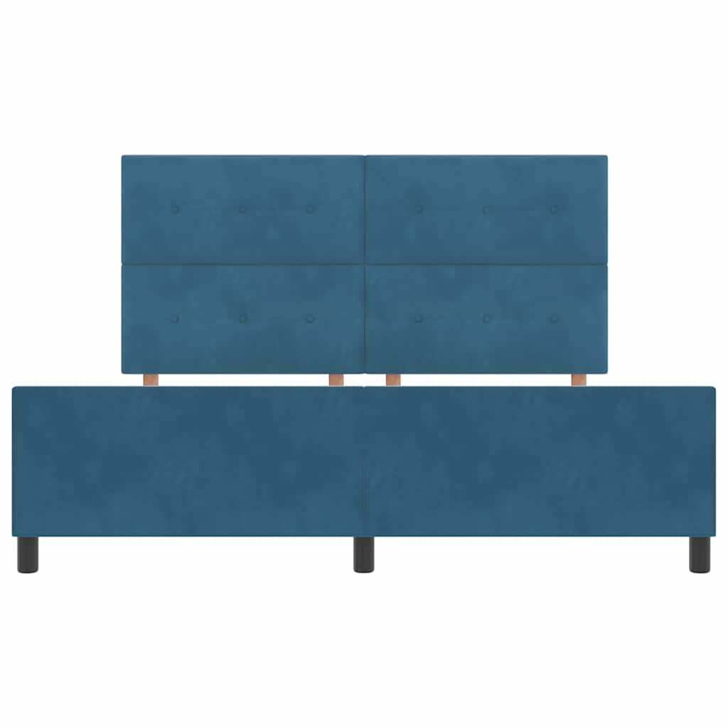 Κρεβάτι με ελατήρια Σκούρο Μπλε 180 x 200 cm Βελούδο