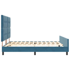 Κρεβάτι με ελατήρια Σκούρο Μπλε 180 x 200 cm Βελούδο
