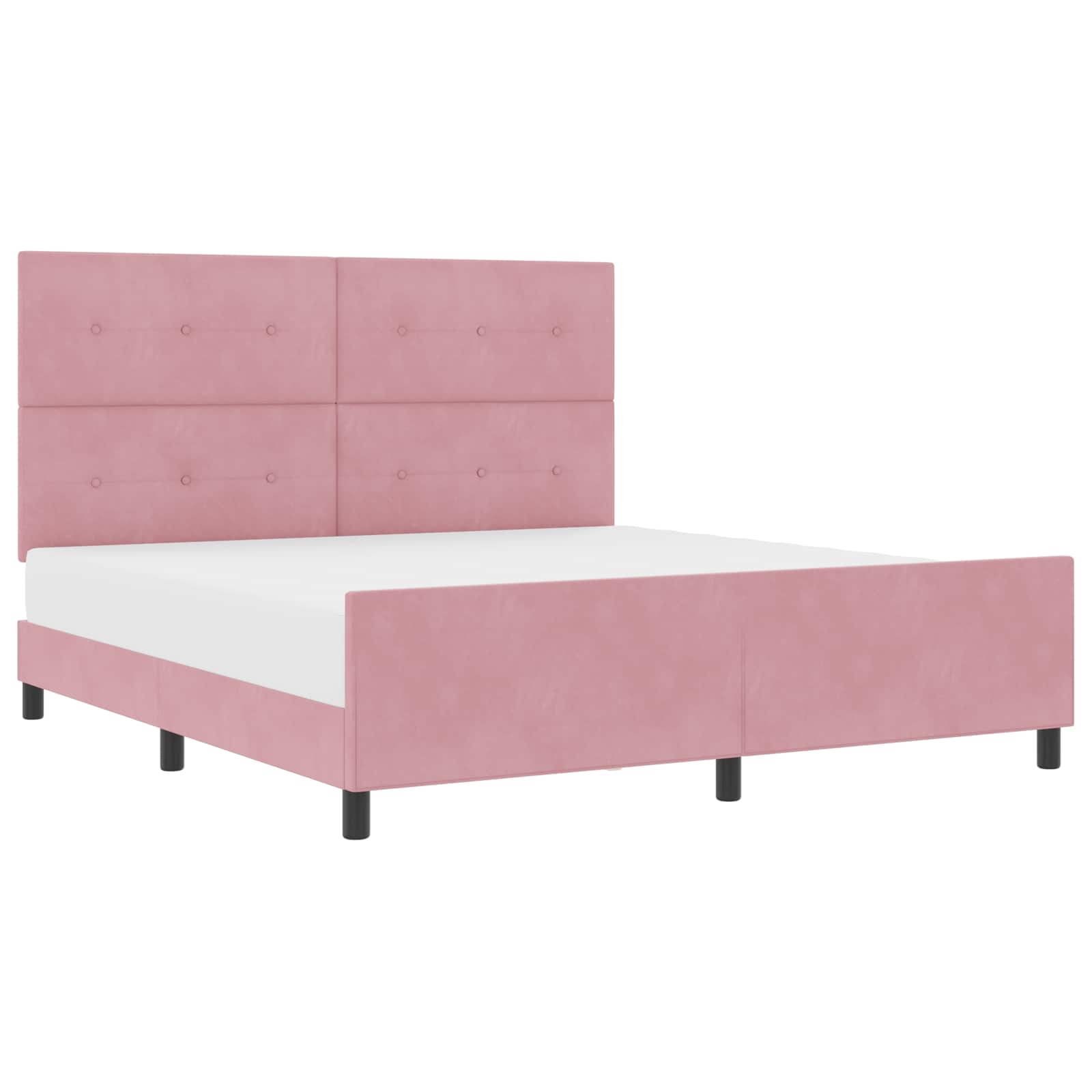 Κρεβάτι με ελατήρια με κεφαλάρι Ροζ 180 x 200 cm Βελούδο - Pakobazaar