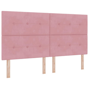 Κρεβάτι με ελατήρια με κεφαλάρι Ροζ 180 x 200 cm Βελούδο - Pakobazaar