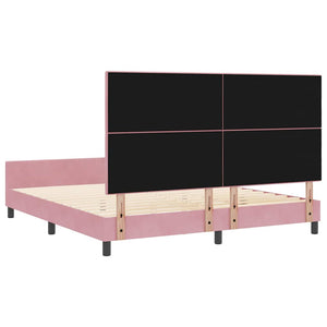 Κρεβάτι με ελατήρια με κεφαλάρι Ροζ 180 x 200 cm Βελούδο - Pakobazaar