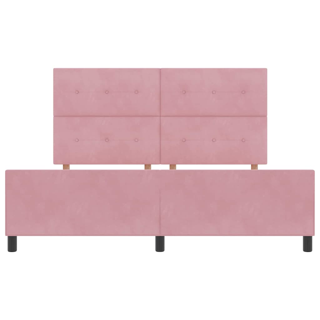 Κρεβάτι με ελατήρια με κεφαλάρι Ροζ 180 x 200 cm Βελούδο - Pakobazaar