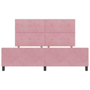 Κρεβάτι με ελατήρια με κεφαλάρι Ροζ 180 x 200 cm Βελούδο - Pakobazaar