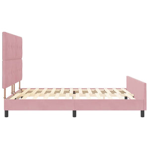Κρεβάτι με ελατήρια με κεφαλάρι Ροζ 180 x 200 cm Βελούδο - Pakobazaar