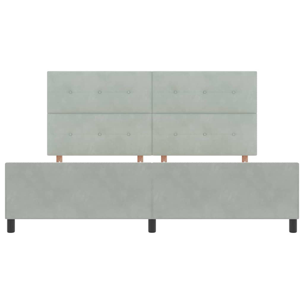 Κρεβάτι με ελατήρια Ανοιχτό γκρι 200 x 200 cm Βελούδο - Pakobazaar