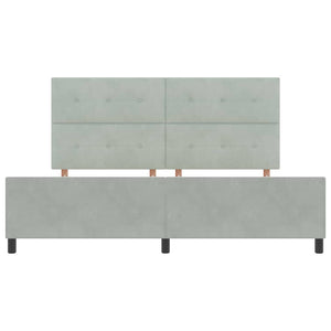 Κρεβάτι με ελατήρια Ανοιχτό γκρι 200 x 200 cm Βελούδο - Pakobazaar