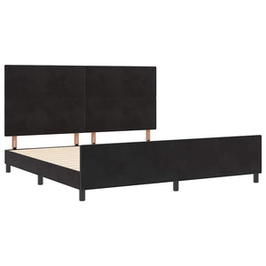 Κρεβάτι με ελατήρια με κεφαλάρι Μαύρο 200 x 200 cm Βελούδο - Pakobazaar