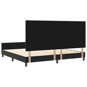 Κρεβάτι με ελατήρια με κεφαλάρι Μαύρο 200 x 200 cm Βελούδο - Pakobazaar