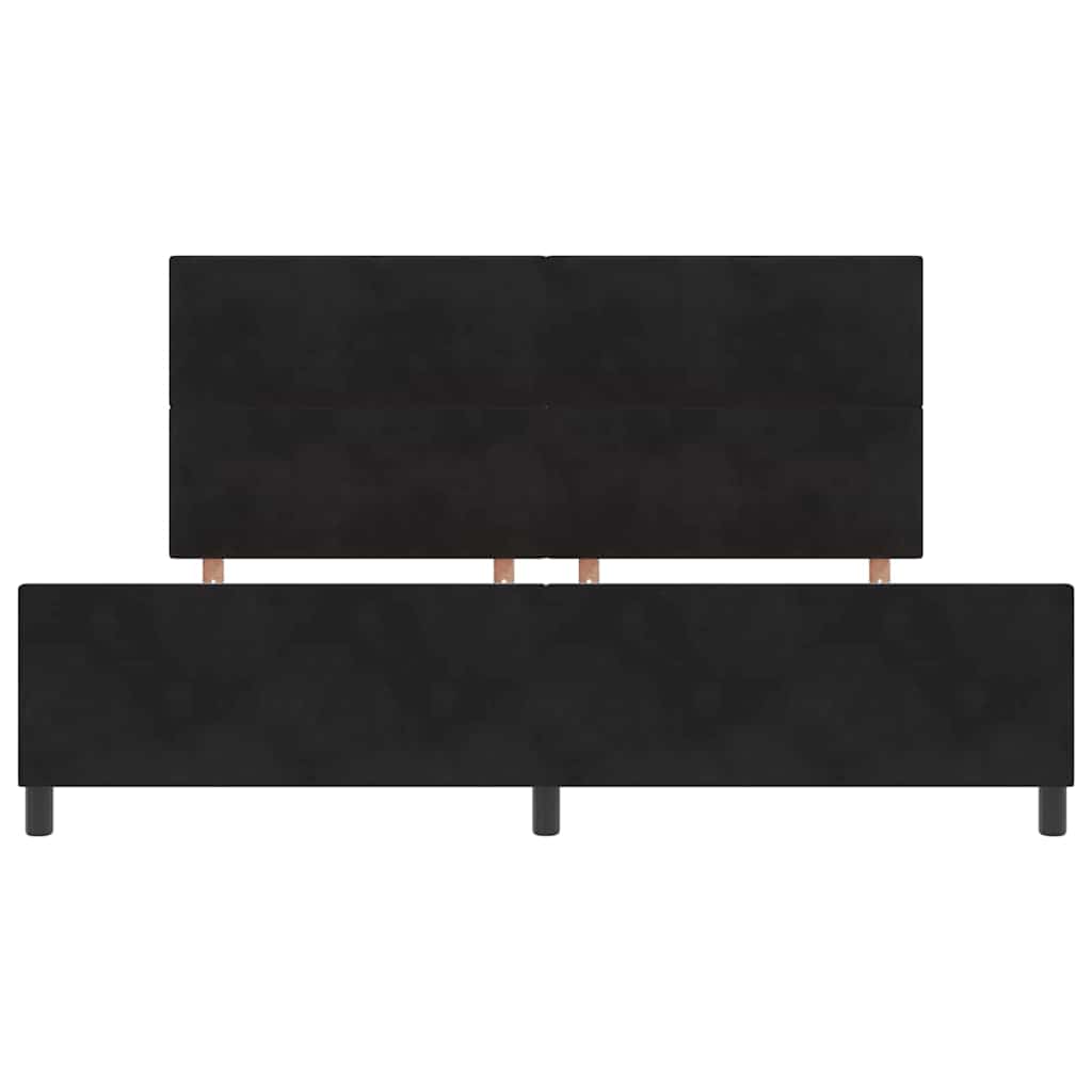 Κρεβάτι με ελατήρια με κεφαλάρι Μαύρο 200 x 200 cm Βελούδο - Pakobazaar