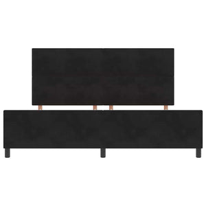 Κρεβάτι με ελατήρια με κεφαλάρι Μαύρο 200 x 200 cm Βελούδο - Pakobazaar