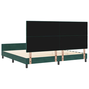 Κρεβάτι με ελατήρια Σκούρο Πράσινο 200 x 200 cm Βελούδο