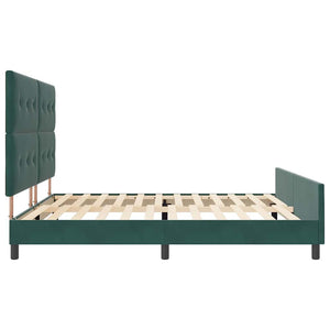 Κρεβάτι με ελατήρια Σκούρο Πράσινο 200 x 200 cm Βελούδο
