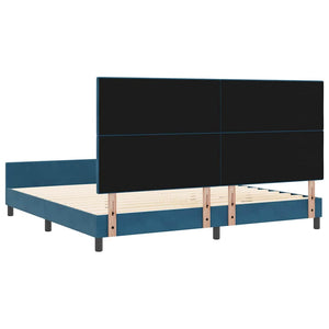 Κρεβάτι με ελατήρια Σκούρο Μπλε 200 x 200 cm Βελούδο - Pakobazaar