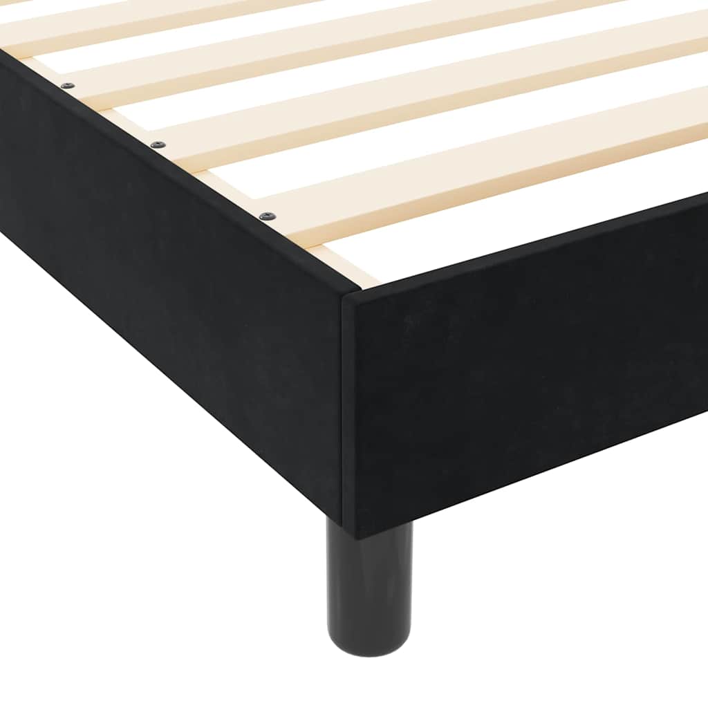 Κρεβάτι με ελατήρια με κεφαλάρι Μαύρο 80 x 200 cm Βελούδο - Pakobazaar