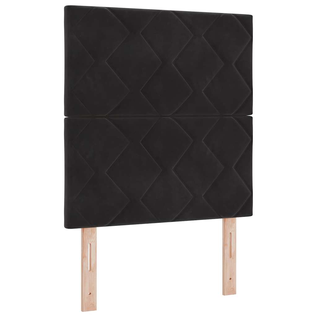 Κρεβάτι με ελατήρια με κεφαλάρι Μαύρο 80 x 200 cm Βελούδο - Pakobazaar