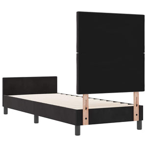 Κρεβάτι με ελατήρια με κεφαλάρι Μαύρο 80 x 200 cm Βελούδο - Pakobazaar