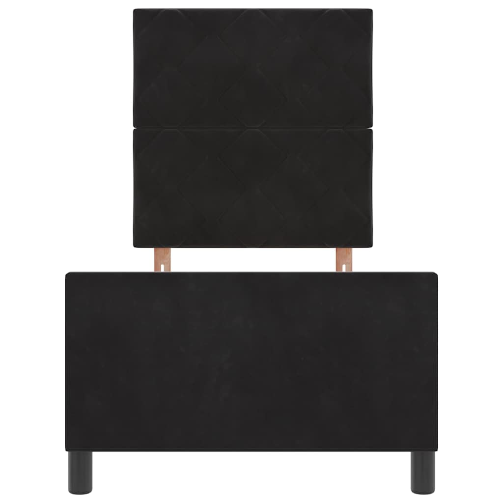 Κρεβάτι με ελατήρια με κεφαλάρι Μαύρο 80 x 200 cm Βελούδο - Pakobazaar