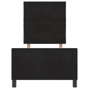 Κρεβάτι με ελατήρια με κεφαλάρι Μαύρο 80 x 200 cm Βελούδο - Pakobazaar